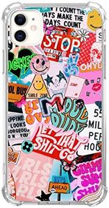 Good Vibes Print Phone Case for iPhone 11, Girly Phone Case, Aesthetic Positive Quotes Collage Case Compatible with iPhone 11 for Girls Boys Women Men, Unique Trendy TPU Bumper Cover Case