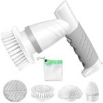 SZFIXEZ Electric Spin Scrubber, Cordless Electric Cleaning Brush for Bathroom Electric Spin Cleaner with 4 Replaceable Shower Cleaning Brush Heads for Wall, Stove, Tile, Bathtub, Toilet, Window