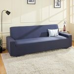 Amazon Brand - Solimo Polyester Spandex Stretchable Sofa Slipcover (3 Seater, Grey)
