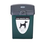 Glasdon Fido 25 Dog Waste Bin (Green or Red) with Graphics – 25 L Dog Poo Bin with Wall or Post Mounting Kit – Hygienic Pet Waste Bin & Self-Returning Lid (Green, Post-Mounting Kit)