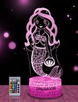 DREAMOON Mermaid 3D Illusion Lamp, Mermaid Gifts for Girls, 3D Night Light with 16 Colors Change Remote Control, Decorative Desk Lamp, Creative Birthday Gift Mermaid Fans Toys