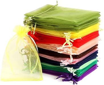 50PCS Organza Bags 5x7 inches (13x18cm), Jewelry Pouches Valentine's Day Mother's Day Party Christmas Favor Gift Bags,Mesh Candy Gift Bags Small Sachet for Wedding Giveaways (Mixed Color)