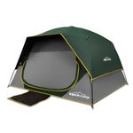 LOYEAHCAMP 4 Person Blackout Camping Tent, Easy Setup Waterproof Family Dome Tent for Camping with Rainfly, Portable Double Layer Family Tent with Large Mesh Windows