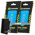 Fortress Tech Wipes With Microfiber Cloth (25 ct, Pack of 2) To-Go Electronic Wipes for Cell Phones, Keyboards, Cameras, Car Interior and More [Travel Size] Skin-Safe Phone Wipes