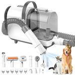 Bunfly Dog Grooming Kit & Dog Hair Vacuum - 13,000KPa Powerful Suction, 99% Pet Hair Removal, 3L Capacity, 16 Grooming Tools for Dogs, Cats & More, Home Cleaning - Silver