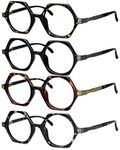 Eyekepper 4 Packing Vintage Design Glasses for Women Reading - Retro Reading Eyeglasses Readers Men +3.00