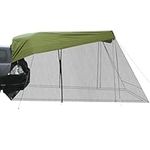 Fulynmen SUV Tent Car Awning SUV Tailgate Tent Attachment for Camping with Mosquito Net Ventilation Airflow Design and Carry Bag 9.5FT X 6.5FT X 6.5TF(LxWxH) Army Green