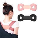 elthmpr 2PCS Posture Corrector, Adjustable Invisible Back Straightener, Shoulder Straps Back Brace Posture Support for Women Men Hunchback Correction