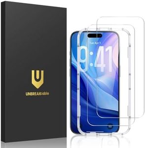 UNBREAKcable 2-Pack Screen Protector for iPhone 17 Air, Military-Grade Shatterproof Tempered Glass [9H+ Hardness] [Easy Installation Frame] [99.99% HD Clear] for Apple iPhone Air