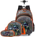 HTgroce Kids girls Backpack Trolley Bag Girls boys School Bag Children's Backpack Rolling Backpack with Wheels School rucksack with Lunch Box