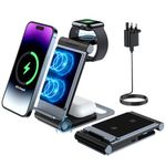 Bolvunes Wireless Charger,3 in 1 Wireless Charging Station,Foldable Stand for iPhone 16/15/14/13/12/11/XS/XR/X,for iWatch 10/9/Ultra/8/SE/7/6/5/4/3/2,for Airpods Pro 2,Airpods 3(Wireless Charging)