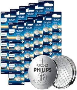 PHILIPS CR2032 Lithium 3V Coin Battery,50 Count CR 2032 Batteries