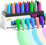 JUPITEARTH 24 Rocket Crayons, Non Toxic Washable Toddler Crayons, Rocket Crayons with Easy-to-hold for Toddlers, Crayons for Kids Art&School Supplies,Toddlers