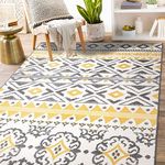 Rugshop Leiria Bohemian Geometric Area Rug 7'10" x 10' Yellow