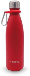 Auryu Best in Class Triple-Walled Insulated Stainless Steel Water Bottle, Keeps your Drinks Cold for up to 24 Hours and Hot for up to 12 Hours, Leak Proof, Make a Difference in the World, Red, 17oz