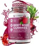 PurePremium Beet Root Gummies - 60 Sugar Free Beet Chews (50:1 Equivalent 1500 mg) - Super Nitric Oxide Gummies - Natural Blueberry Beets Chewables - Beets Supplements for Normal Blood Pressure