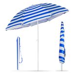 Crystals 1.7m Garden Parasol Outdoor Tilt Umbrella, Parasol UV Canopy Patio Sun Shade Umbrella for Garden (Blue)