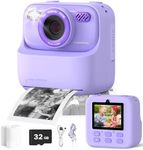 ZONEY Kids Camera Instant Print,1080P Kids Instant Cameras That Print Photos,Christmas Birthday Gifts for Girls Age 3-12,Portable Toy for 3 4 5 6 7 8 9 10 Years Old Girls Boys (Purple)