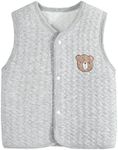 Toddler Baby Boys Girls Winter Sleeveless Coat Outwear Warm Coat Vest Jacket Cute Girl Outfits (Grey, 12-18 Months)