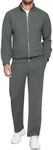 COOFANDY Mens Long Sleeve Sweatsuits 2 Piece Activewear Tracksuit Relaxed Fit Casual Track Suits Sets Dark Grey Small