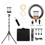 22 Inch LED Ring Light 3200-6500K Lighting Kit 600pcs LED Beads with Light Stand & 3 Phone Holders for Smartphone YouTube Tik Tok Live Stream Portrait Makeup Vlog Video Photography