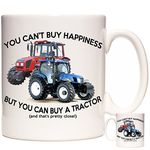 TRACTOR GIFT MUG, You Can't Buy Happiness But You Can Buy A Tractor and that's pretty close. Tractor Driver Farmer Gift