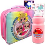 LOL Doll Lunch Bag for Girls Set - LOL Doll Lunch Box, Stickers, Water Bottle, More | LOL Dolls Lunch Box for Girls