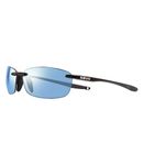 Revo Unisex's Descend E: Polarized Filters Uv, Rimless Small Rectangle Sunglasses, Black Frame with Blue Water Lens