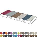 PHUSTJKL Custom Size Bench Cushion for Indoor/Outdoor Patio Furniture Sofa, Chair Pads, Bay Window Seat Cushion, Removable Washable Piping Design Resilience Foam 60 Colors - 1.18 in Thick