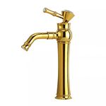 ZAP Lavish Series Long Bamboo Designer Golden Body Basin Mixer Hot & Cold Sink Tap