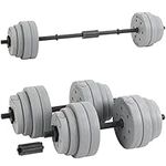 Hardcastle 30Kg Adjustable Dumbbell Barbell Weight Set - Grey