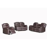 Roma Recliner Brown Bonded Leather 3+2+1 sofa - 3 Seater Suite For Living Room Furniture - 2 Seater Modern Sofa Set - (3+2+1 Seater)