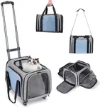 Pet Carrier with Wheels for Cat and