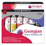 Daler-Rowney Georgian 20ml Water Mixable Oil Paint Starter Set, 6 Assorted Colours, Ideal for Professional Artists & Students