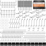 INCLY 278PCS Pegboard Accessories Organizer Kit, Peg Board Hooks Assortment with Bins for Organizing Various Tools, Fit 1/8 or 1/4 inch Pegboard for Hanging Storage, Garage Wall Attachments