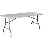 Home Vida Heavy Duty Trestle Picnic Folding Table Silver, 5 feet