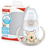 NUK First Choice Learner Cup Sippy Cup | 6-18 Months | Temperature Control | Leak-Proof Silicone Spout | Anti-Colic Vent | BPA-Free | 150ml | Disney Winnie the Pooh (Beige)