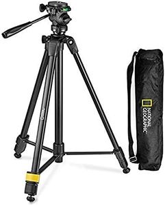 NATIONAL GEOGRAPHIC Photo Tripod Kit with Monopod, Carrying Bag, 3-Way Head, Quick Release, 3-Section Legs Lever Locks, Geared Centre Column, Load up 3kg, Aluminium, for Canon, Nikon, Sony, NGHP004