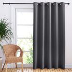 NICETOWN Bedroom Closet Curtain Drapes - Thermal Front Door Curtain Insulated Room Darkening Panels Rideau Noir for Nursey Room (1 Panel, W70 x L84-Inch, Grey)