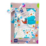 Mee Mee Soft Cotton Newborn Gift Set 5 Pcs | Clothing Hamper Baby Gift Set for Newborn 0-3 Months | Unisex Gift Set for Baby Boy & Baby Girl | Skin-Friendly Baby Clothes (Blue)