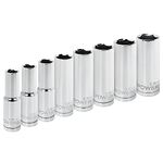 Powerbuilt 640055 Metric 1/2-Inch Deep Socket Set, 8-Piece