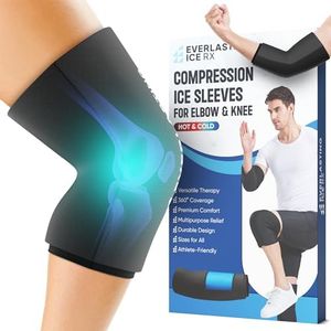 EverlastingIce Knee Ice Pack Wrap Compression Sleeve for Injuries | Hot & Cold Therapy Ice Pack for Knee, 360° Coverage | Reusable for Knee, Elbow, Ankle, Wrist - Large