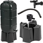 Edena 100L Slim Space Saver Water Butt with Tap, Lid & Stand – Rainwater Collection Barrel for Garden, Outdoor Water Storage Tank, Compact Slimline Water Butt Kit, Black