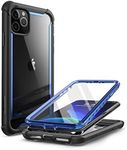 i-Blason Ares Case for iPhone 11 Pro Max 2019 Release, Dual Layer Rugged Clear Bumper Case with Built-in Screen Protector (Blue)