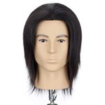 Hair Way 8" Male Mannequin Head 100% Human Hair Cosmetology Manikin Training Head Brown