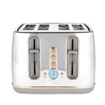 Haden Dorchester Chrome Toaster 4 Slice - Digital Browning Controls - Modern LCD Display - Cancel/Defrost/Reheat Settings - 1900-2300W Digital 4 Slice Toaster