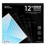 BIG FUDGE 50x Vinyl Record Outer Sleeves 12" LP | Durable & Wrinkle-Free | Crystal Clear & Made from High-Density Polypropylene | 3 mil Thick, 12.75” x 12.75”