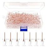 VAPKER 300PCS Plastic Rose Gold Push Pins Clear Thumb Tack Decorative Cork for Cork Bulletin Board, Craft and Picture Hanging at Home Office School