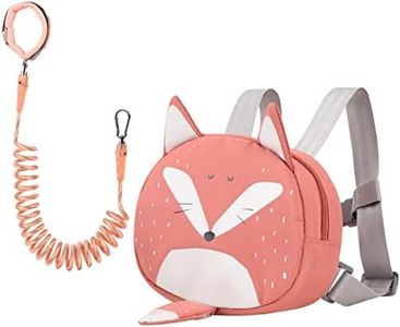 Bebamour Animal Toddler Backpack with Reins Mini Bag with Safety Leash for Children Portable Backpack Rucksack with Safety Harness for Boys and Girls, Orange Fox