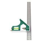 Carpentry Squares,300mm Combination Square Angle Ruler Combo Square Carpentry Tools,Stainless Steel Forging,45/90 Degree with Bubble Level Framing Square,T Ruler Metal Ruler for Engineer Craftsman